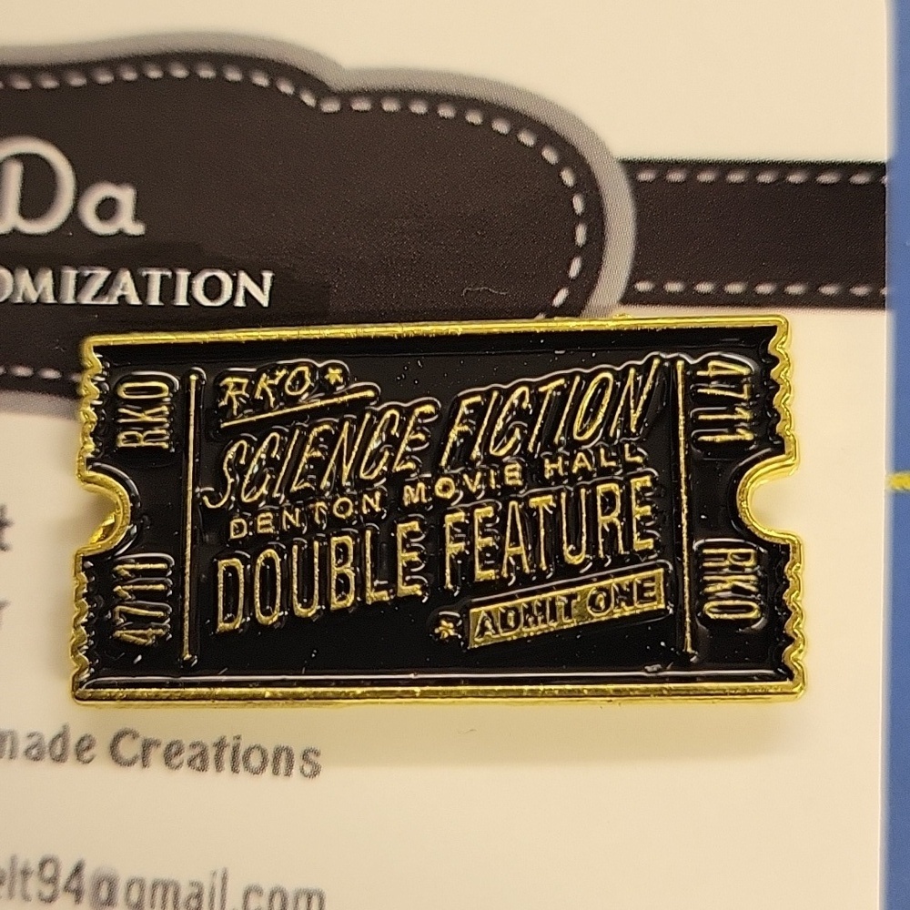 RKO Science Fiction Movie Ticket 1.25" Tack Pin